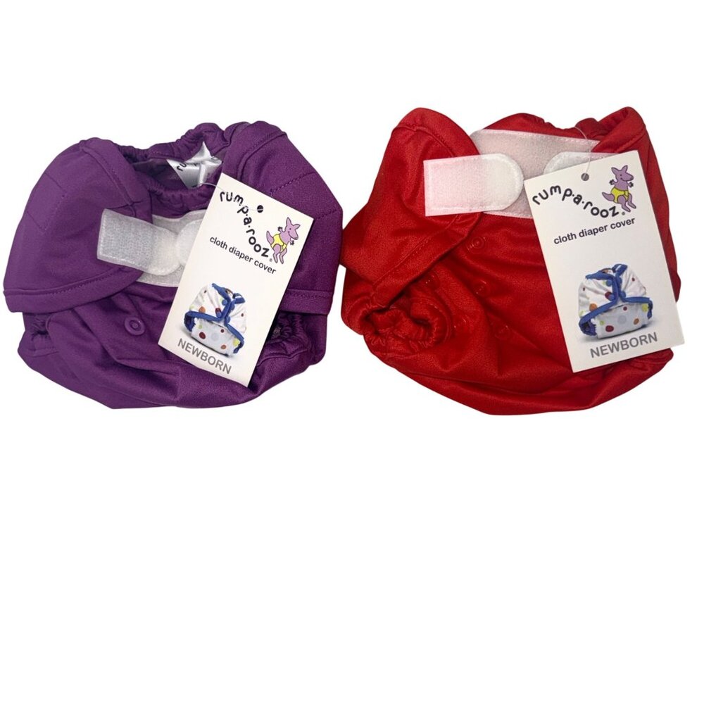 Rumparooz Cloth Diaper Covers 2pk Newborn Orchid & Crimson Adjustable Waterproof